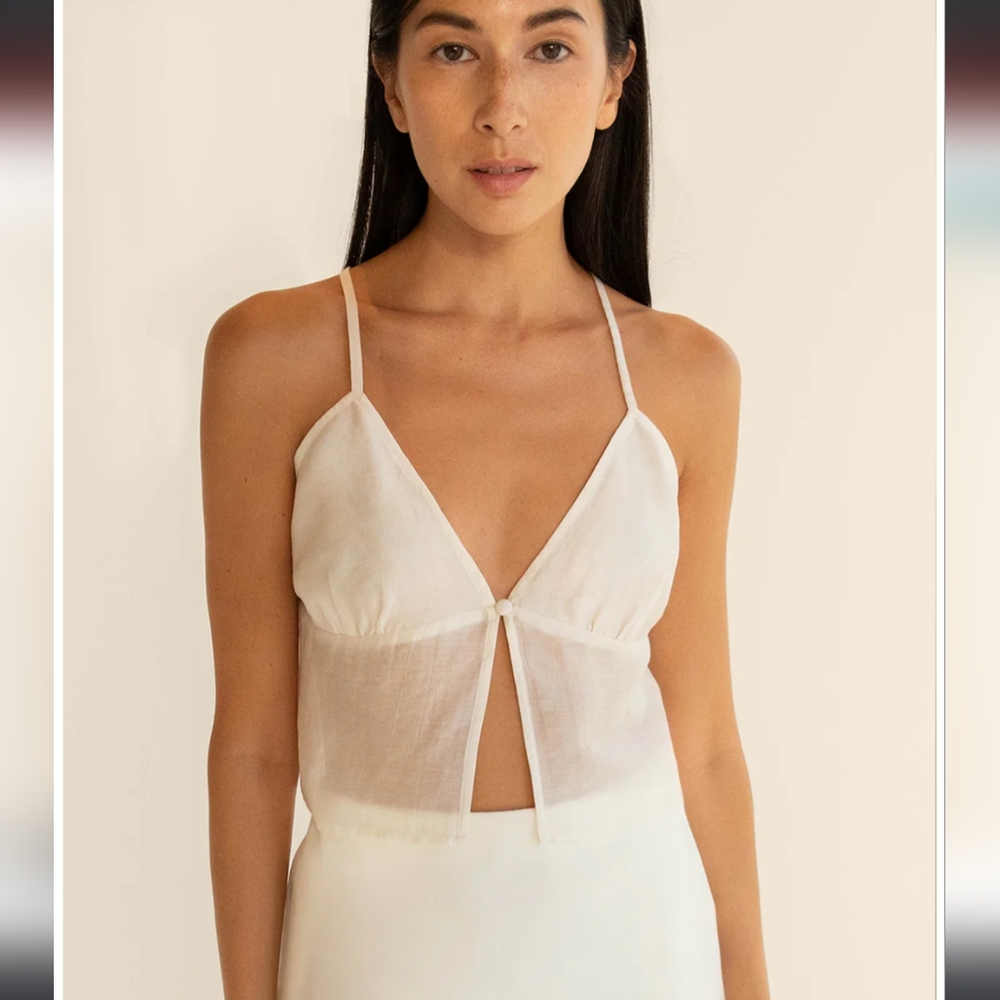 OAK + FORT Sheer White Camisole